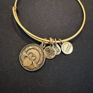 Alex and Ani Gold Claddagh Bracelet with Charms